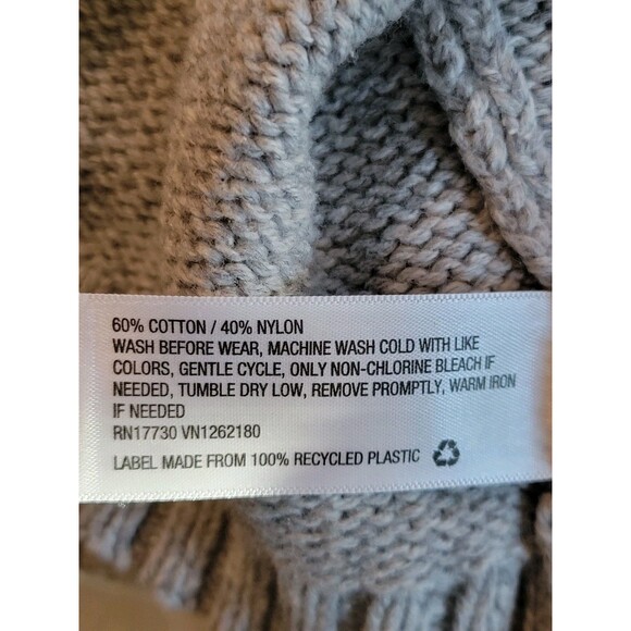 Cat & Jack Gray Shawl Collar Sweater Kangaroo Pocket  Cotton Blend 18mos  NWT - Picture 4 of 4